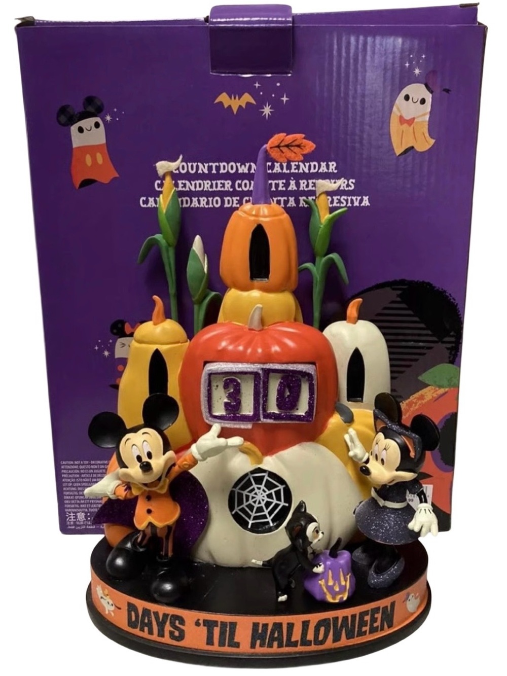 Disney Parks Mickey & Minnie Mouse Halloween Pumpkin Countdown Decoration